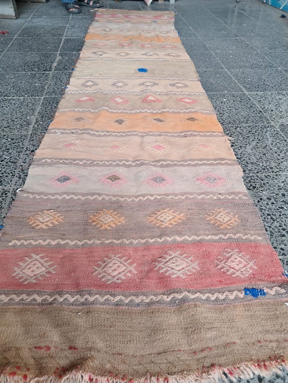 Image 1 of Kilim turco tessuto a mano 280x61 cm