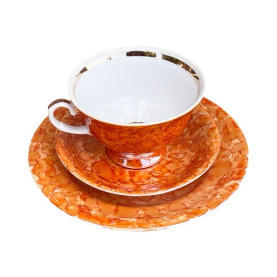 Image 1 of Set da colazione marmorizzato, Wałbrzych, Polonia, anni Settanta.
