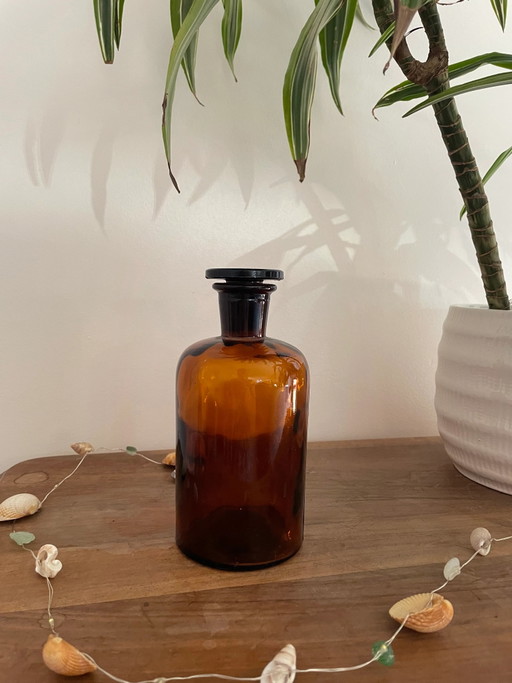 Amber apothecary bottle
