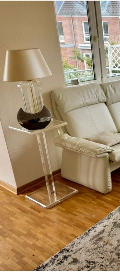 Image 1 of 1 van 2 Designer Acryl Glazen Lamp Kolom Bijzettafel Lamp Tafelmeubel Glanzend