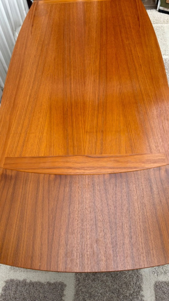 Image 1 of Mid-century salontafel in hoogte verstelbaar en uitschuifbaar