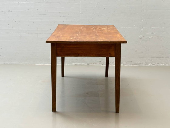 Image 1 of Farmhouse wooden table made of solid softwood, 1960s