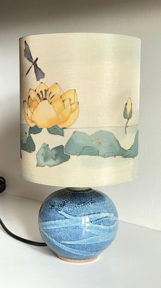 Image 1 of Vintage Silk Painting Lamp