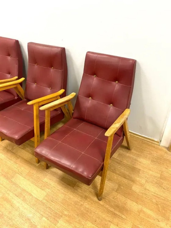 Image 1 of Ensemble de 4 fauteuils rétro, intérieur de Prague, années 1960, Tchécoslovaquie