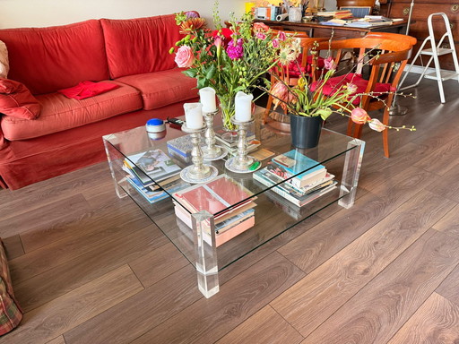 Couchtisch aus Glas, 101 x 101 cm, Höhe 39,5 cm