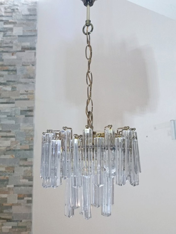 Image 1 of Kroonluchter van Murano-glas van Venini uit de jaren 1960.