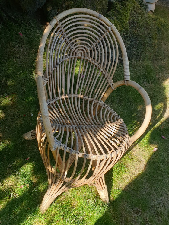 Image 1 of Sedia Rohé vintage in rattan, molto rara