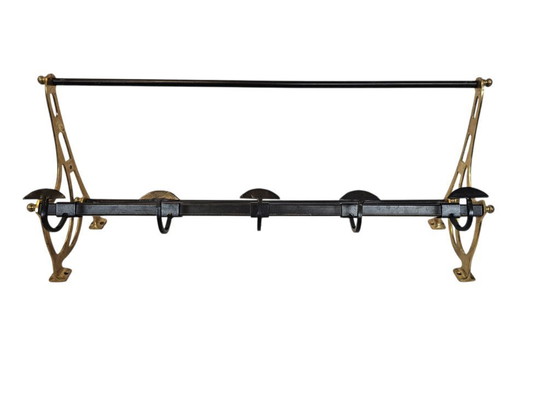 Image 1 of Hollywood Regency style coat rack - copper - brass - 3rd quarter 20th century