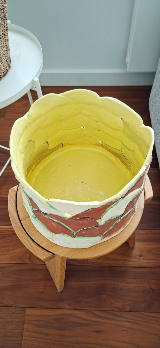 Image 1 of Handgefertigter Keramik-Pflanztopf – Unikat