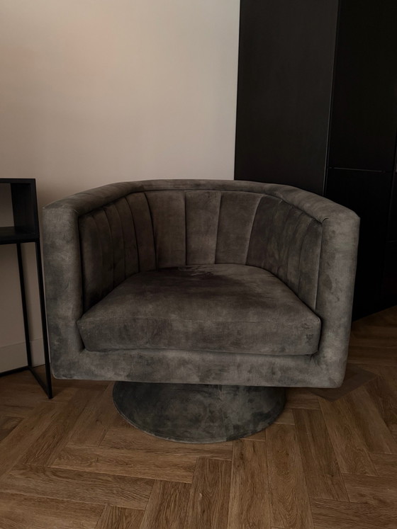 Eric Kuster Sessel, Drehstühle, Stoff, Samt, Grau (Foto 4 von 5)
