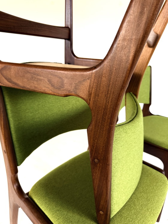 Image 1 of 6x gerestaureerde eetkamerstoel model 89, Erik Buch ‘60