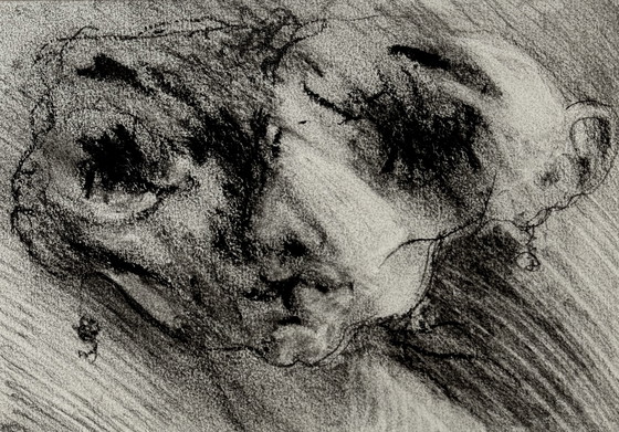 Image 1 of Robert Detheux - Magnifique portrait surréaliste - Vendu encadré 