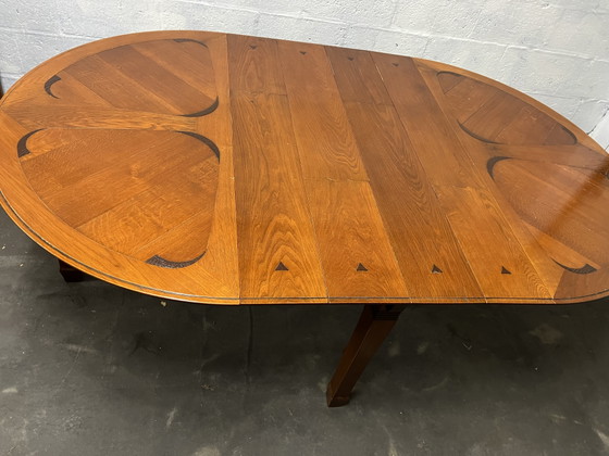 Image 1 of Schuitema Art Nouveau dining table with wicker tops