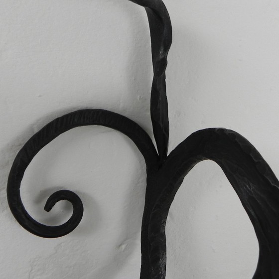 Image 1 of Art Nouveau paraplustandaard in staal en koper, handgesmeed, jaren 20