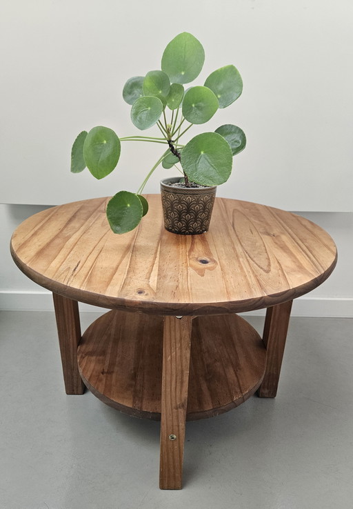 Vintage Scandinavian solid pine side table