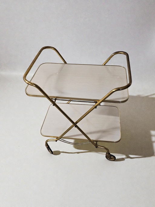 Carrello da bar/carrello di servizio/tavolo francese di metà secolo, anni '60/'70