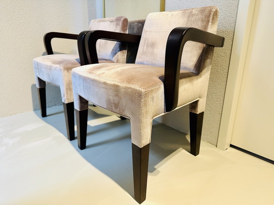 Promemoria Brigitta Short armchairs by Romeo Sozzi 2-piece set – Dining chairs, Wood, Velvet (photo 4 of 12)