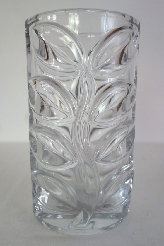 Image 1 of Jarrón antiguo de cristal con follaje Vannes