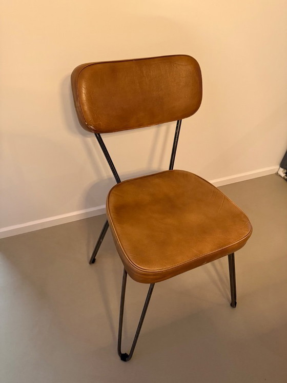 Image 1 of Chaises de salle à manger en cuir, 6 pièces