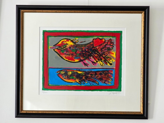 Image 1 of Corneille - Poisson et oiseau - Signé - 1992