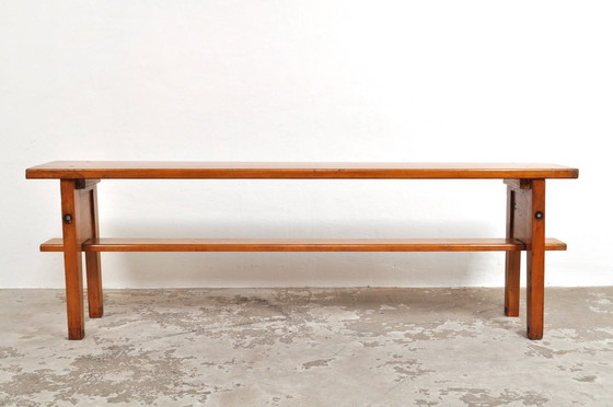 Image 1 of Vintage hardhouten bank,1950s