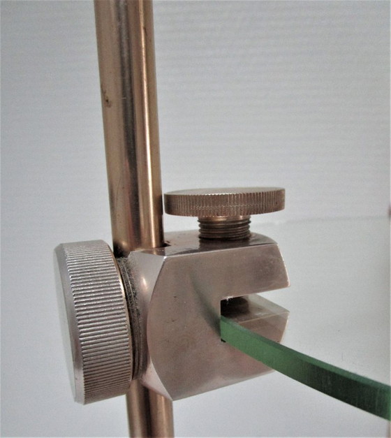 Image 1 of 1970s metal and glass display shelf