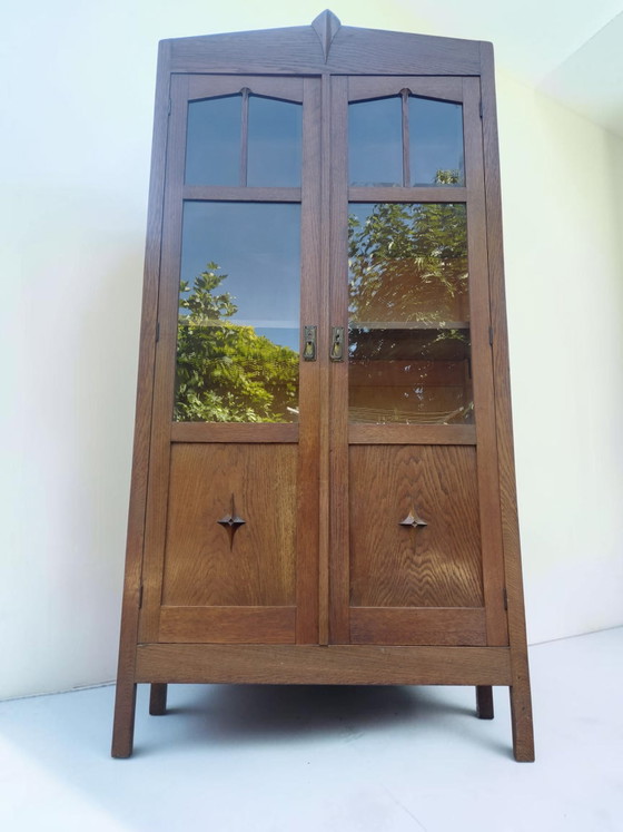 Antieke Kast Amsterdamse School Vitrinekast – Vitrinekasten, Wood, Glass (photo 4 of 11)