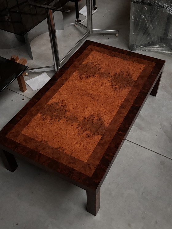 Image 1 of 1970s France burll wood coffee table