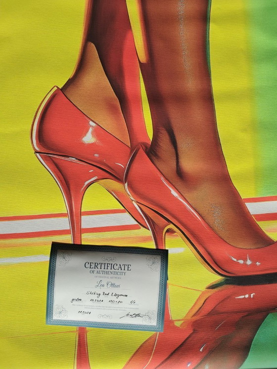 Léa Ottavi - Striking Red Elegance - Digital Artist Painting on Canvas – Paintings & Drawings (photo 6 of 15)