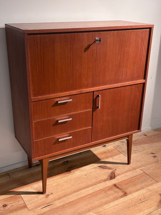 Image 1 of Vintage secretaire in teak, midboard sixties