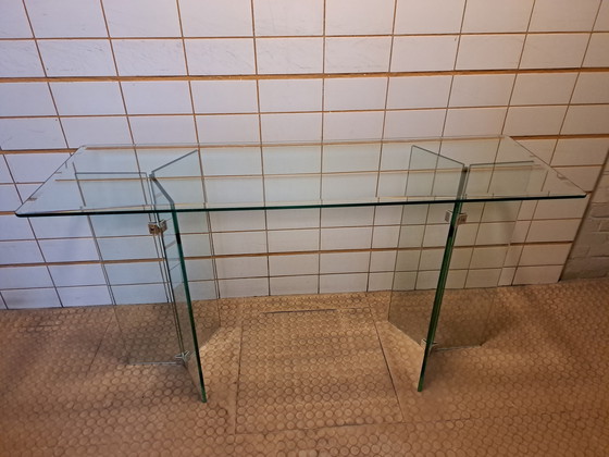 Image 1 of Table d'appoint en verre style Leon Rosen