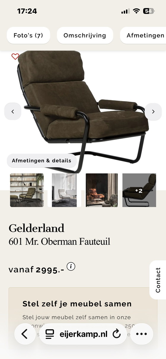 Image 1 of Te koop gelderland 601 mr oberman fauteuil en poef 