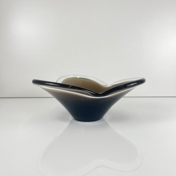 Image 1 of Free-form blown smoked glass bowl, 1970