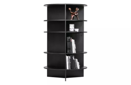 WOOOD Trian Tower – Bücherregal; rund, schwarz, Eschenholz