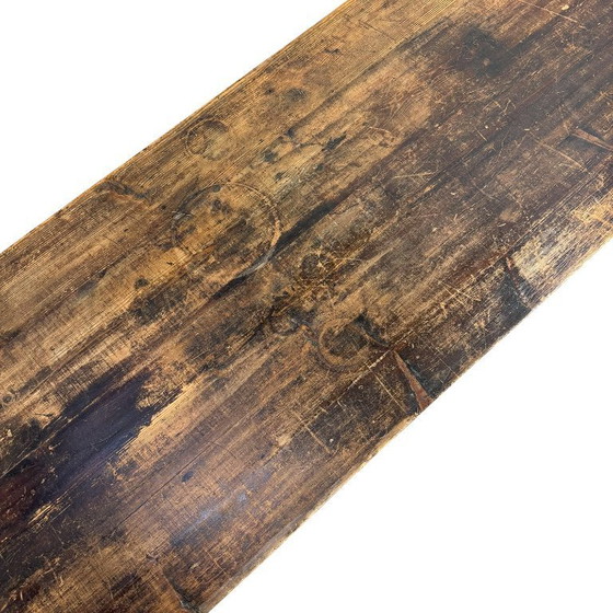 Image 1 of 3-meter long antique serving table – console table on porcelain wheels