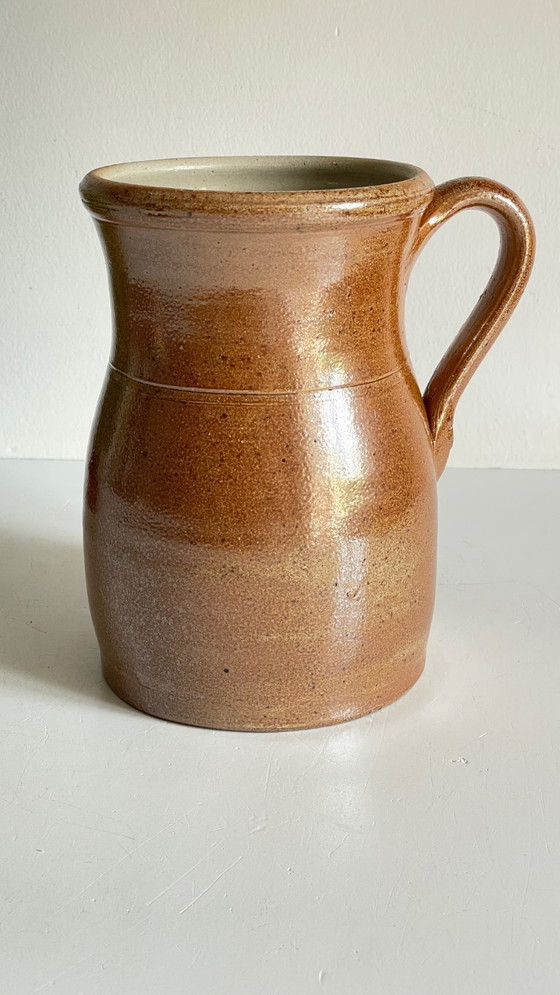 Image 1 of Vintage beige aardewerken kan