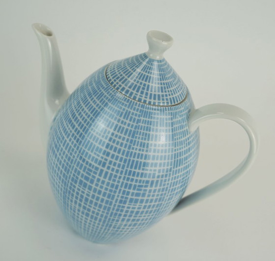 Image 1 of Koffiepot Arzberg model 2000 Heinrich Löffelhardt 1954 blauw 1,4 liter