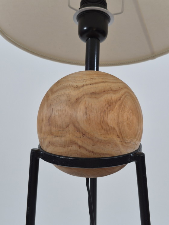 Vintage postmoderne minimalistische vloerlamp van hout en metaal – Vloerlampen, Metal, Wood (photo 6 of 10)
