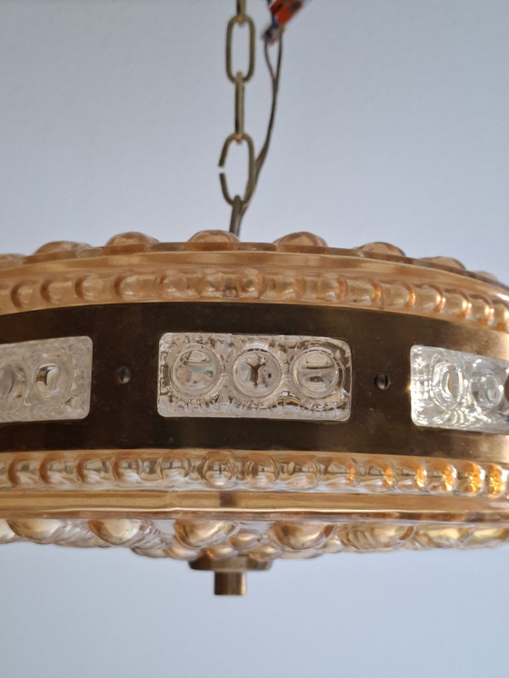 Image 1 of Ufo Pendant Lamp Orrefors Crystal Sweden