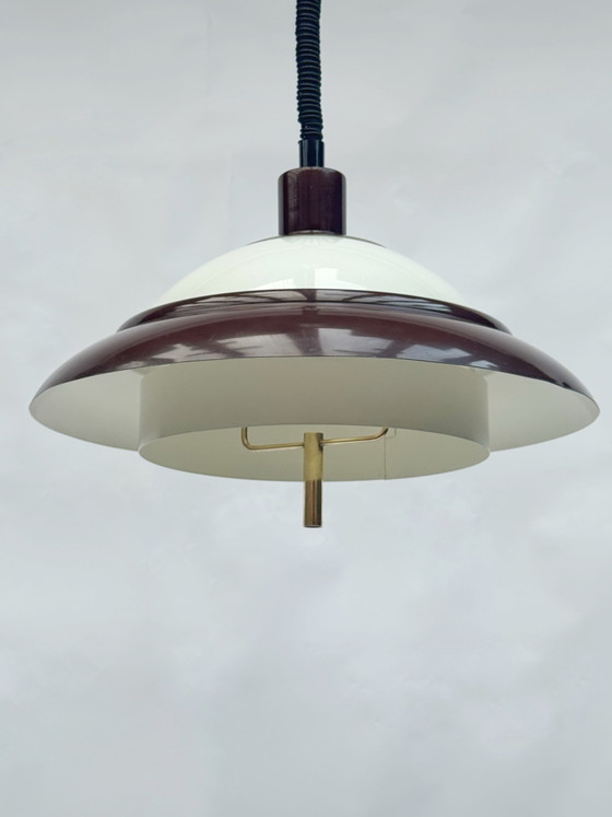 Image 1 of Suspension vintage Dijkstra en forme d'OVNI | Style moderne du milieu du siècle | Ère spatiale | Années 1970