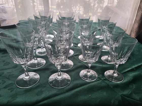 Image 1 of Arques crystal glassware service, Versailles pattern, France (set of 18)