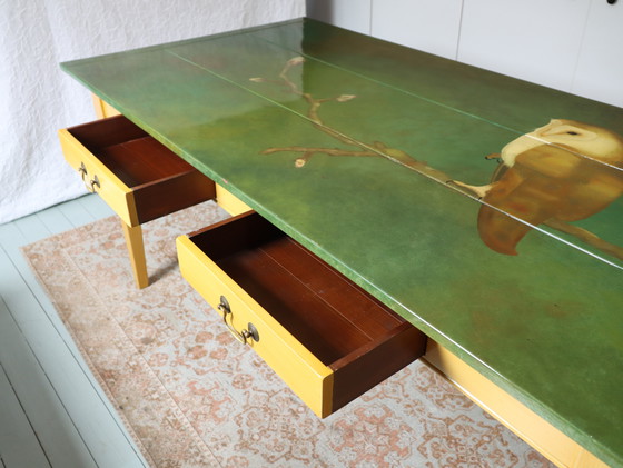 Image 1 of Table With Painting After Jan Mankes