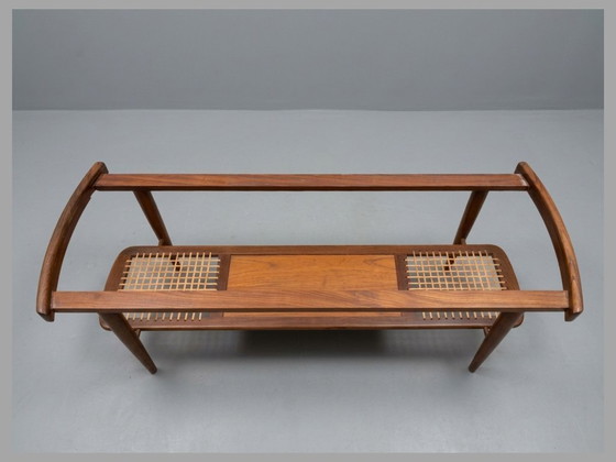 Image 1 of Louis van Teeffelen Coffee Table No. 37 – Teak & Rattan, Webe, 1960s