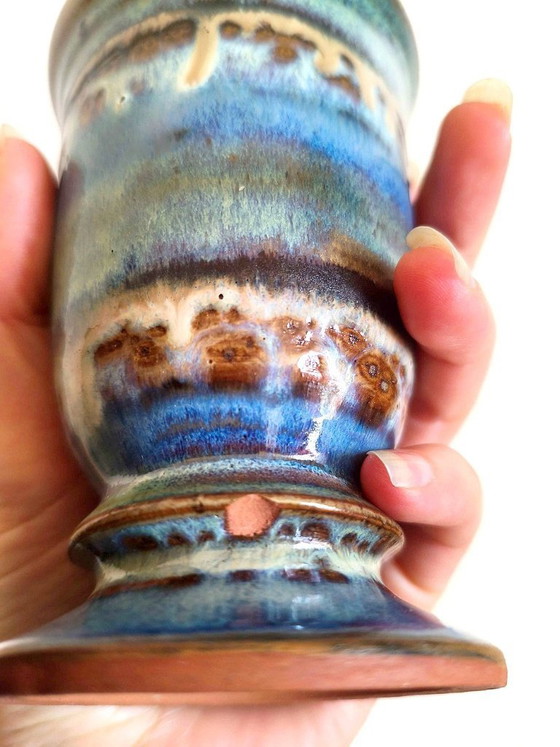 Image 1 of Set of 5 glazed ceramic mazagrans, 1960s-1980s