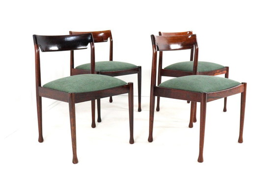 Image 1 of Ensemble de 4 chaises de salle à manger en bois de rose 'Havelte' vintage tapissées