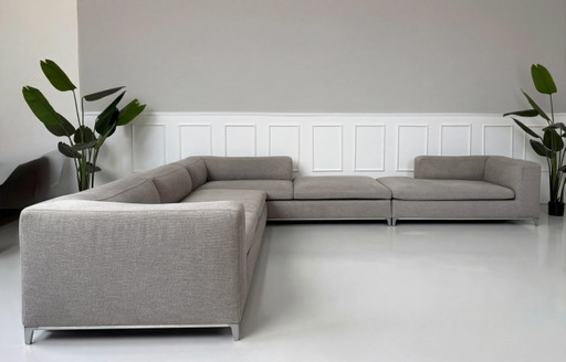 B&B Italia Michel Designer Sofa Couch Grau Stoff Ecksofa