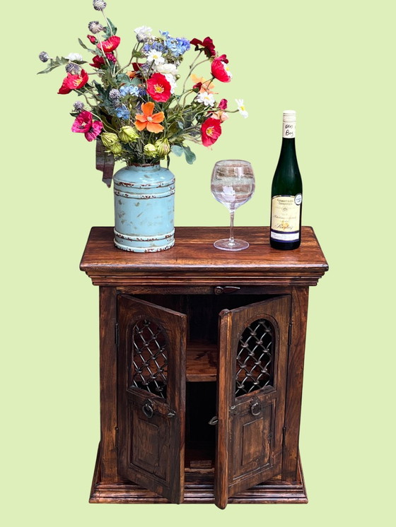 Image 1 of Rare cabinet français | Teck et fer forgé | 1950s