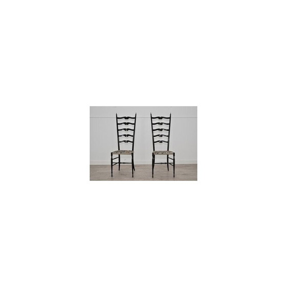 Image 1 of Paar vintage Italiaanse Chiavari eetkamerstoelen, 1960