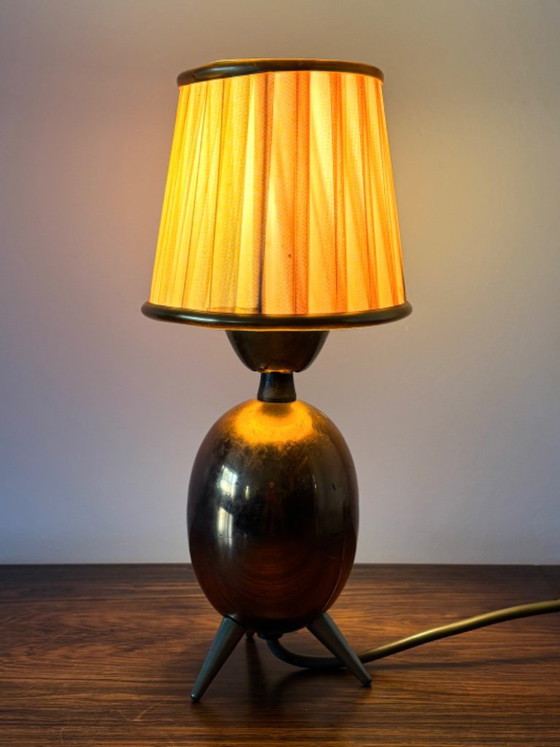 Vintage retro mini copper table lamp from the 1960s – Brass (photo 2 of 13)