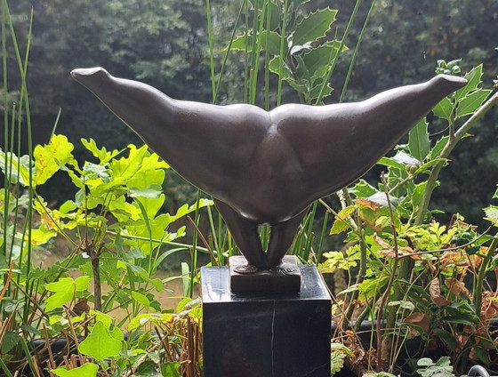 Handstand, A Bronze Statue of a Lady in Botero Style – Sculpture (photo 8 of 10)
